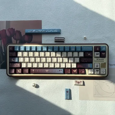135 Keys Night Flower Butterfly Keycaps Cherry Profile PBT Dye Sublimation Keycap For MX Switch