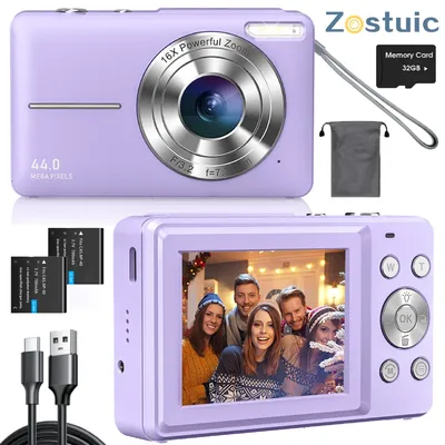 ZOSTUIC Digital Camera, FHD 1080P Camera, Digital Point and Shoot Camera with 16X Zoom Anti Shake,