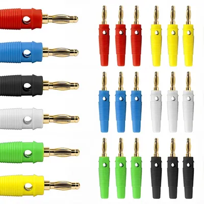 5/20pcs 4mm Plugs Pure Copper Gold Plated Musical Speaker Cable Wire Pin Banana Plug Connectors