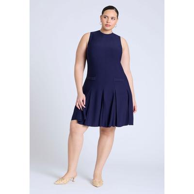 Plus Size Women's Sweater Tennis Dress by ELOQUII in Navy (Size 14/16)