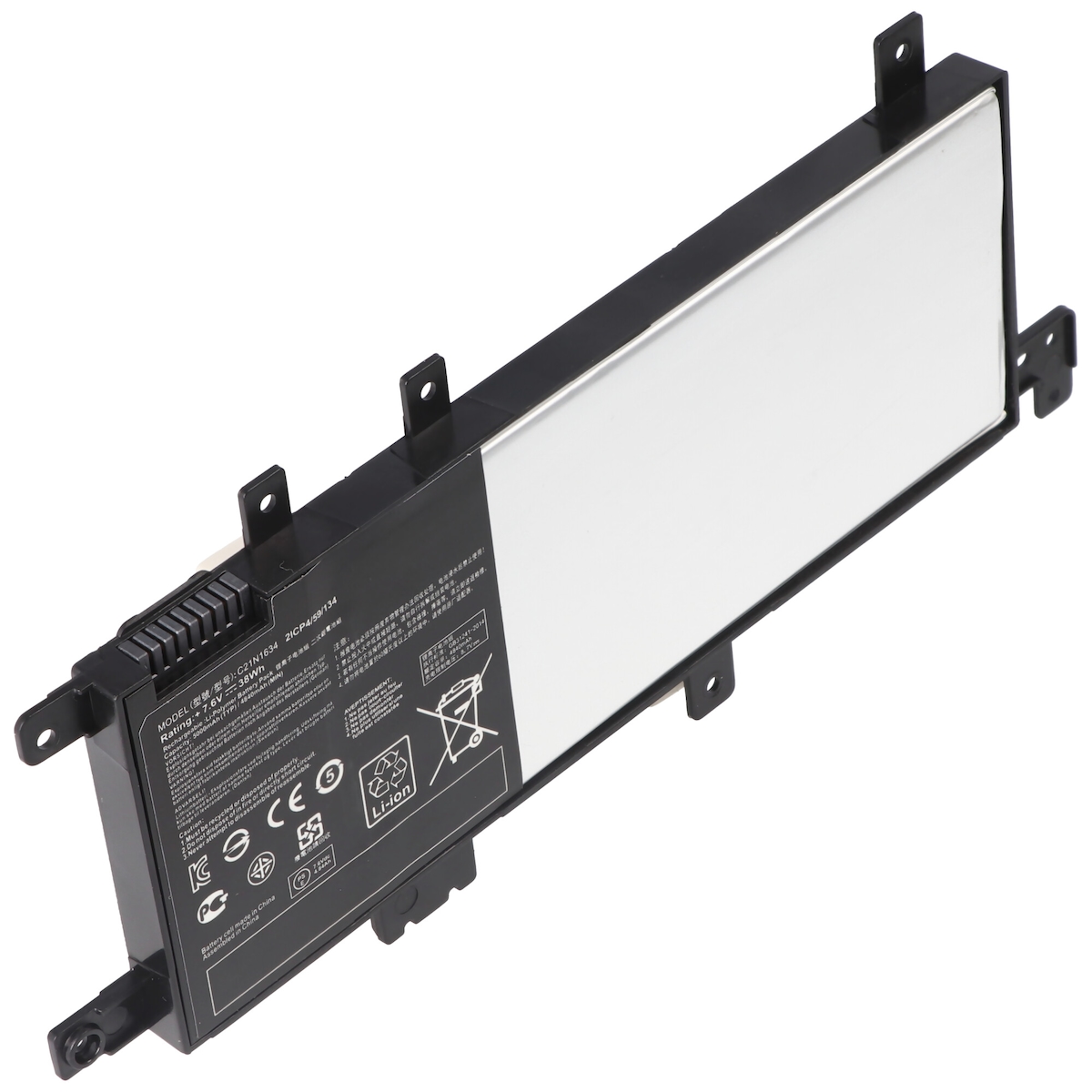 AccuCell Akku passend für ASUS X542, C21N1634, Li-Polymer, 7,6V, 5000mAh, 38,0Wh, built-in, ohne Werkzeug Image