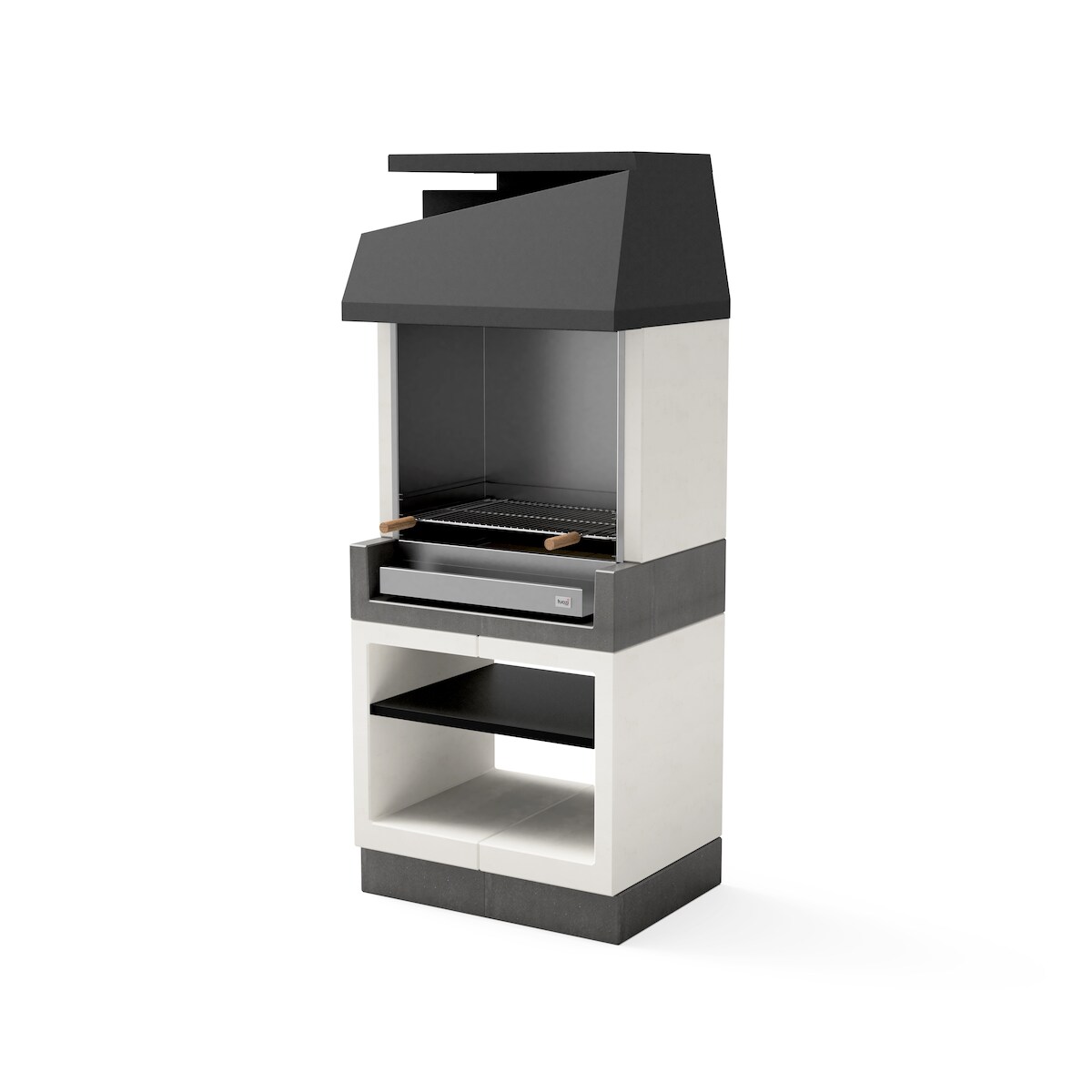 MAESTRO FERRETERO MF - Einbaugrill für Holz und Holzkohle, Modell KITAWAY OTTE Inox (Grau/Weiß - 84 x 63 x 206 cm) REF: T00686 Image