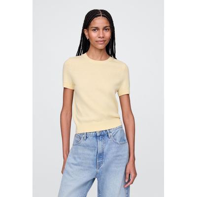 Gap Womens Yellow CashSoft Short Sleeve Crew Neck Baby Tee - Yellow
