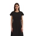 Midikleid MARC O'POLO "aus LENZING™ ECOVERO™", Damen, Gr. 38, Normalgrößen, schwarz, Obermaterial: 83% Viskose, 17% Polyamid; Futter: 100% Nicht verfügbar, unifarben, casual, regular fit wadenlang, Kurzarm, Kleider