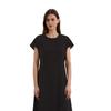 Midikleid MARC O'POLO "aus LENZING™ ECOVERO™", Damen, Gr. 40, Normalgrößen, schwarz, Obermaterial: 83% Viskose, 17% Polyamid; Futter: 100% Nicht verfügbar, unifarben, casual, regular fit wadenlang, Kurzarm, Kleider