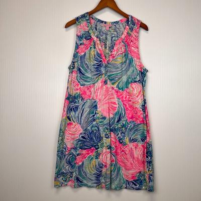 Lilly Pulitzer Dresses | Lilly Pulitzer Dress Women Extra Large Essie Sleeveless Beach Retro Party Core | Color: Blue/Pink | Size: Xl