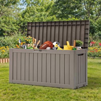 Moasis 72 Gallon Outdoor Resin Deck Box, Pool Storage Box with Wheels for Outdoor Cushions
