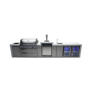 Mont Alpi MAi805-DKEGBEVFC Deluxe Stainless Steel Modular Outdoor Kitchen Island Gas Grill with Beverage Center + Kegerator