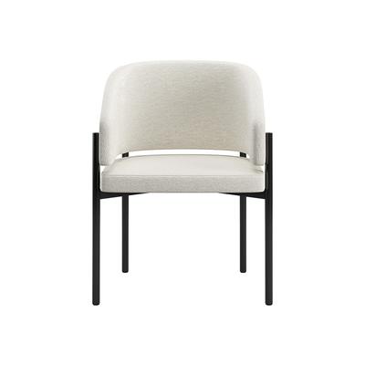 Oxford Dining Chair Off White & Black Frame