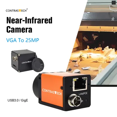 2MP 50fps Near Infrared 300-1100nm Python2000 GigE PoE NIR Camera for Fruits Sorting Quality Control Contrastech