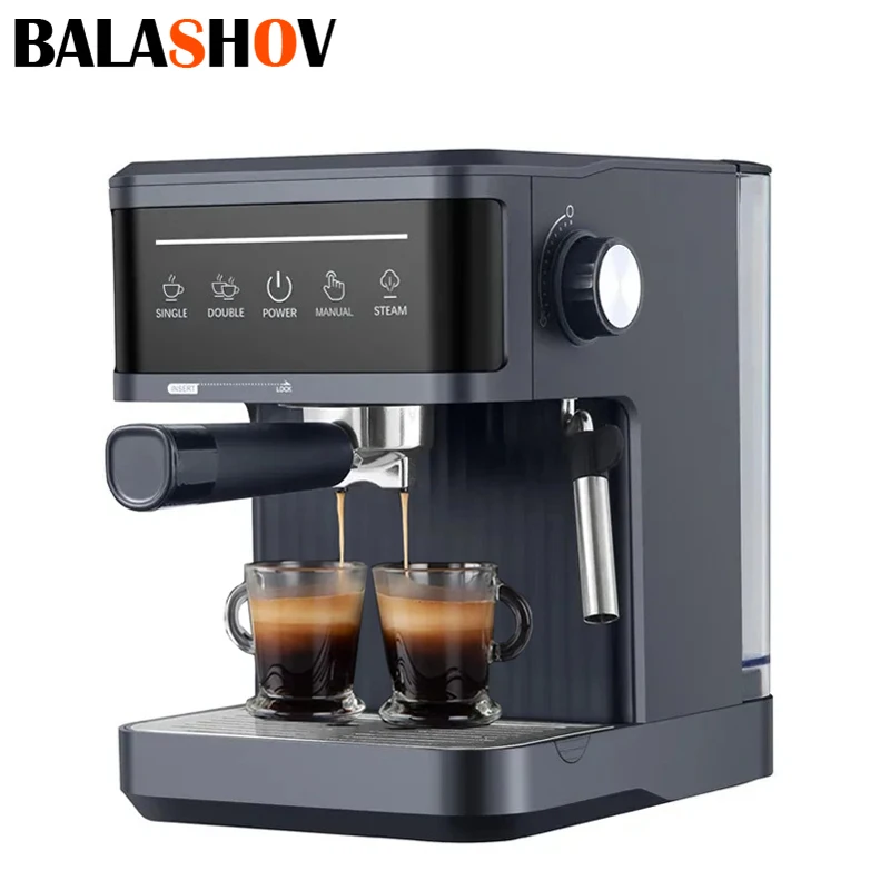 20Bar Elektrische Espressomaschine Professionelle Italienische Espressomaschine Halbautomatische Cappuccino Milchaufschäumer Kaffeemaschinen