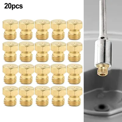 5/20PCS Propane Gas Nozzles 0.5mm Orifice Brass Jet Nozzle Propane Burner Orifice Kit Grill Replacement Parts LP Gas M6*0.75mm