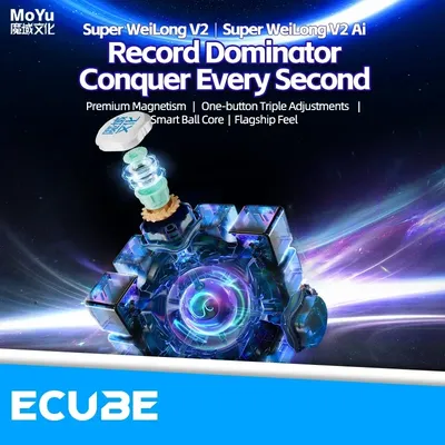 [ECube] MoYu Super WeiLong V2 3x3x3 2025 Neuestes WeiLong WRM Ball Core Magnetic Maglev Smart Cube Puzzle Professionelle Cube Speed Image