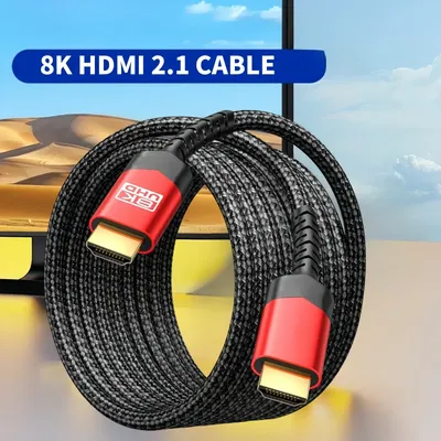 Lange 8k HDMI 2,1 Kabel, 48 Gbit/s, geflochtene Hoch geschwindigkeit Cord-4K @ 120Hz 8k @ 60Hz, kompatibel mit Roku TV/PS5/PS4/HDTV/RTX