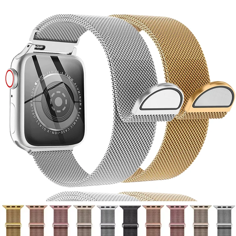 Milanaise-Armband für Apple Watch Ultra 2 49 46 mm 42 mm 44 mm 40 mm 45 mm 41 mm 38 mm Armband für iWatch Serie 10 9 3 6 5 SE 7 8 Image