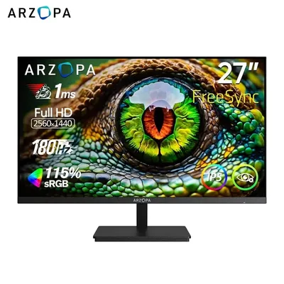 Neuer ARZOPA 27 Zoll 180 Hz 2K FastIPS QHD PC-Monitor 1 ms FreeSync Gaming-Monitor, M1RC