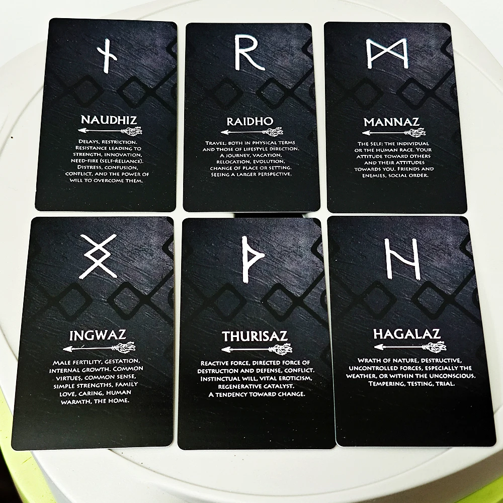 Runes Oracle Deck, 26 Stück, Karten, beleuchtet Ihr Leben und Manifest-Transformation, 10,3 x 6 cm Image
