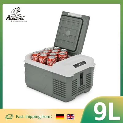 Alpicool NL9 9L Tragbarer Kühlschrank 12V/24V Kleiner Autokühlschrank 100V~240V AC Elektrische Kühlbox Plug in Mini Gefrierschrank für Camping