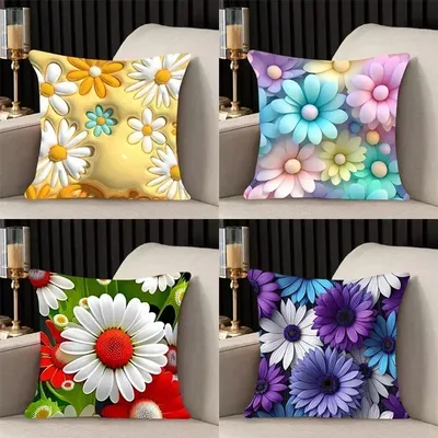Kissenbezug Schöne Blumen Home Decor Bedrucktes Sofa Wohnzimmer Kissenbezug Rückenlehne Stuhl Image