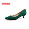 Elegante Damenschuhe, Designer-Pumps mit spitzer Zehenpartie, einfarbig, Übergröße 33–43, grün-graue