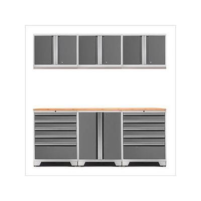 NewAge Garage Cabinets PRO Platinum 7-Piece Workbench System with Bamboo Top