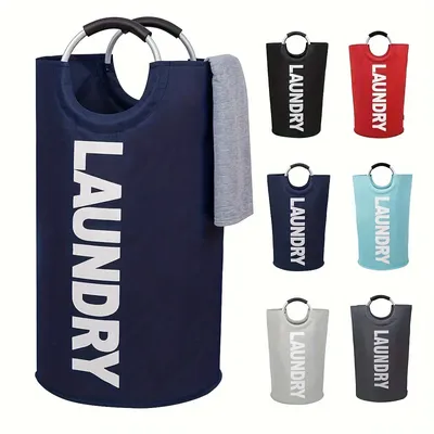 90L Large Laundry Basket, Collapsible Laundry Bag, Freestanding Tall Clothes Hamper, Foldable
