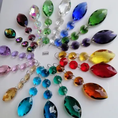 Camal 2PCS 38mm Horse-eye K9 Crystal Drop Prisms Pendant Garland Octagon Bead SunCatcher Lamp