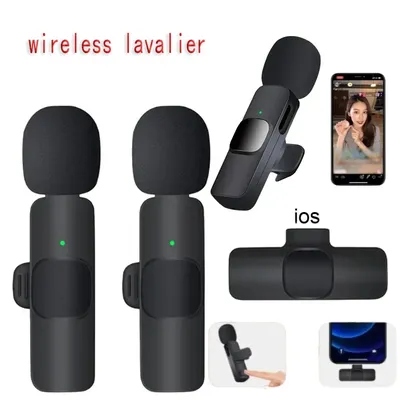 Wireless Stereo Lavalier Microphone Wireless Lavalier Microphone for iPhone Android for vlog live