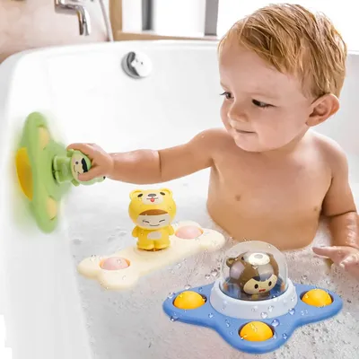 Catoon Bath Toys 6-12-18 Months Baby Toy Suction Cup Spinner Toys for Boys Girls 1 2 3 Years Sensory