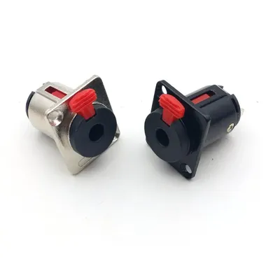 10pcs 6.35mm Stereo Female Panel Mount TRS 1/4 inch Female Socket Chassis Microphone MIC Audio Cable