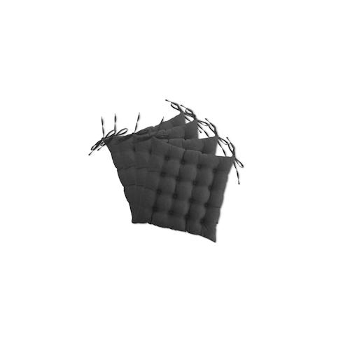 wometo 4er Set Sitzkissen Stuhlkissen 40x40 OEKO-TEX - dunkelgrau Sitzauflage Bank Polster Sitzpolster mit Bändern / Schleife, Indoor / Outdoor