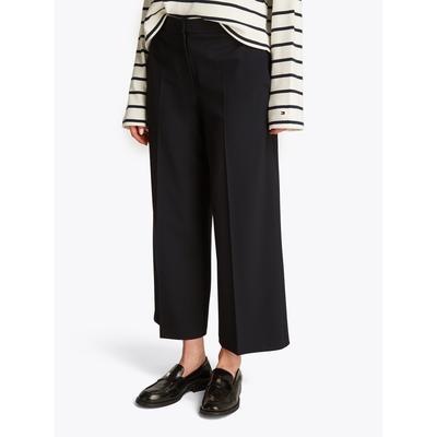 Webhose TOMMY HILFIGER "Low Normal Waist Bi-Stretch", Damen, Gr. 40, N-Gr, schwarz, Web, Obermaterial: 65% Polyester, 28% Viskose, 7% Elasthan, unifarben, casual, weit knöchelfrei, Hosen, Gürtelschlaufe, elastisch, pflegeleicht bügelfrei, Business... Image