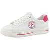 Plateausneaker TOM TAILOR, Damen, Gr. 39, pink (weiß, pink), Lederimitat, mehrfarbig, sportlich, Schuhe, Halbschuh, Freizeitschuh, Schnürschuh, Kontrastbesatz an der Ferse
