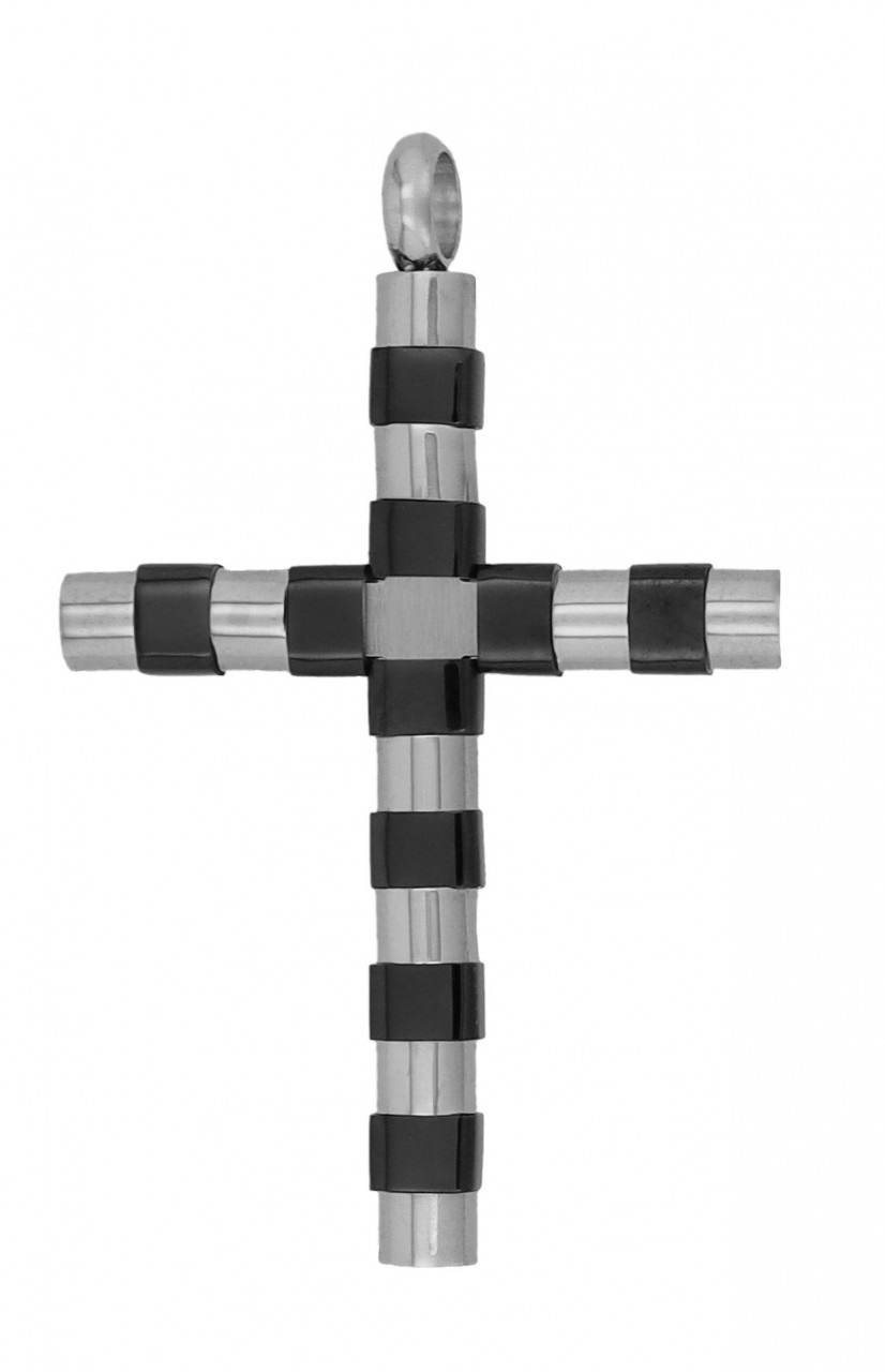 Kettenanhänger ADELIA´S "eleganter Kreuz Anhänger aus Edelstahl", schwarz, Schmuckanhänger, Damen, Edelstahl, Kettenanhänger