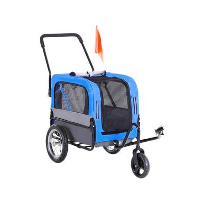 Aosom 2-in-1 Small Dog Bike Trailer & Stroller, Blue