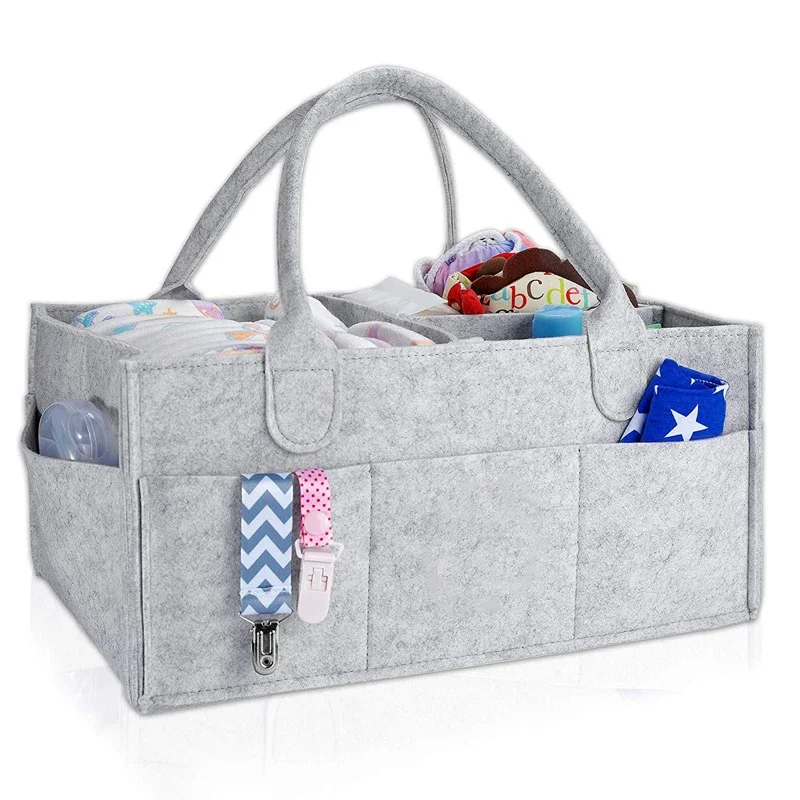 Einkaufstasche für Mama, Baby-Windel-Aufbewahrung, Organizer, Kinderwagen, Einkaufskorb, Filzstoff-Tasche, multifunktionale Filz-Wickeltaschen