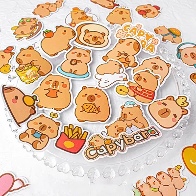 50 Stück niedlichen Cartoon Capybara Graffiti Aufkleber kreative lustige Mode dekorative Sammelalbum klebrige Telefon Kind Aufkleber Image