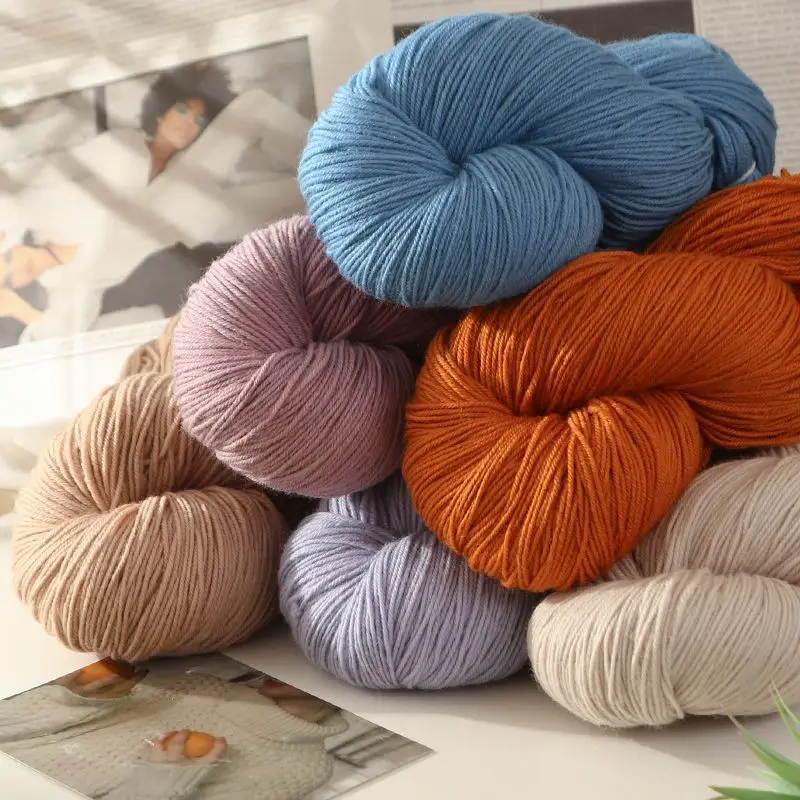 300 g mitteldickes Wollgarn zum Handstricken, Strickjacke, Mantel, Schal, Schal, Mütze, warm, glatt, weich, flauschig, Babyfaden, einfarbig Image