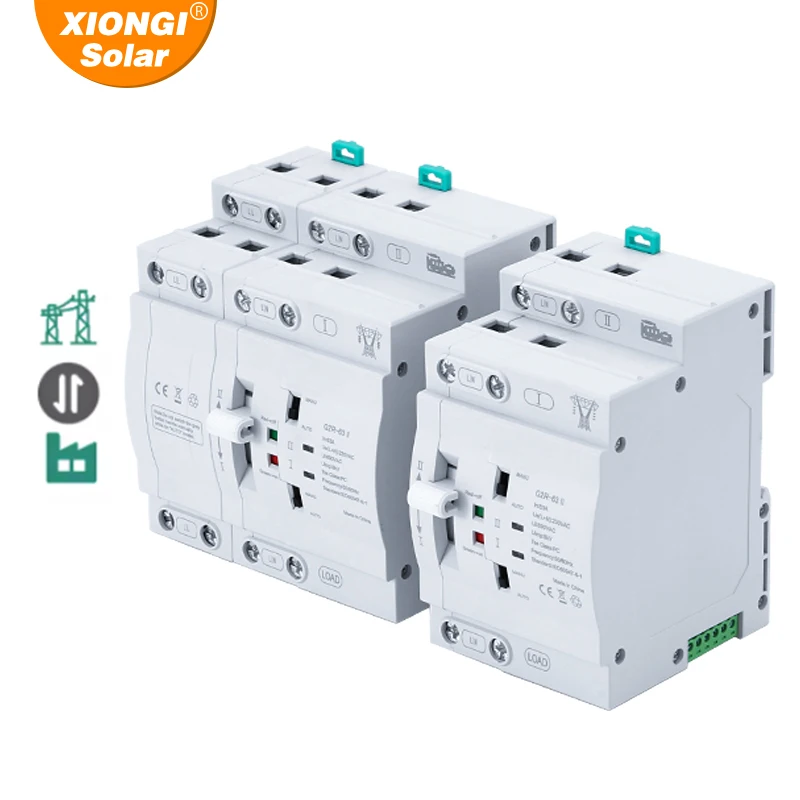 XIONGISOLAR G2R-63 Führungsschiene 2P 4P ATS Dual Power automatischer Transferschalter unterbrechungsfreie Stromversorgung Image