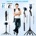 Otturatore remoto monopiede allungabile per treppiede selfie stick wireless Bluetooth da 1800 mm per