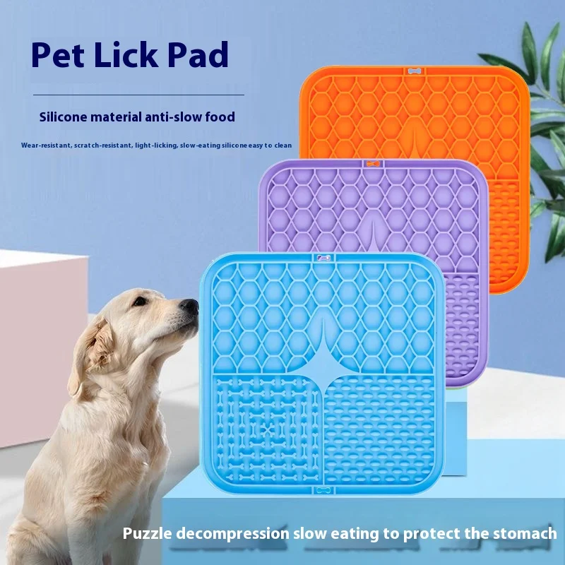 Tapis à lécher pour chien et chat, Anti-étouffement, ustensiles de nourriture lente, bol de nourriture lente, assiette à lécher, tapis de repas pour chat et yaourt