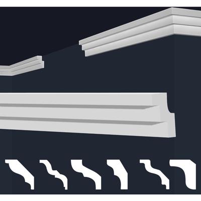 Marbet Design - Stuckleisten xps Styropor weiß 2 Meter Deckenleisten Wandleisten E-Leisten Image