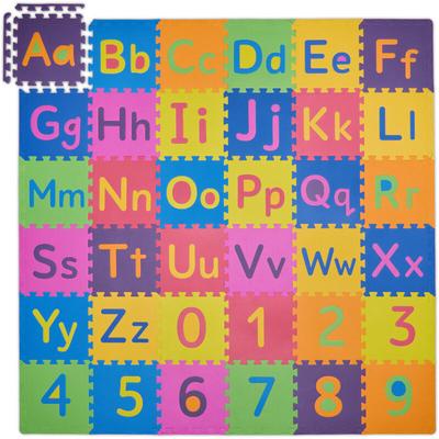Relaxdays - Puzzlematte abc und Zahlen, 90 Teile, Spielmatte Kinder, BxT: 180,5x180,5 cm, Image
