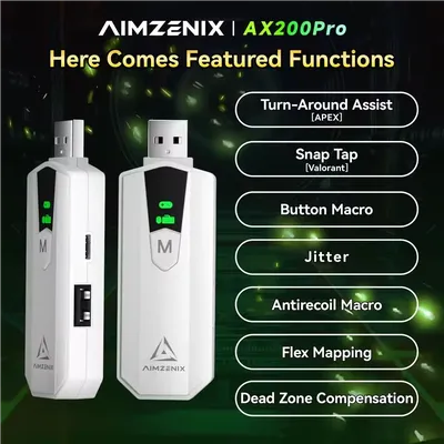 AIMZENIX AX200PRO Keyboard Mouse Adapter, High Performance Converter | Compatible with Popular FPS