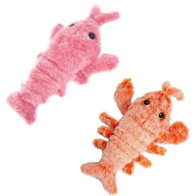 Electric Simulation Lobster Jumping Toy Usb Charging Funny Plush Toys Stuffed Animal Cat Toy Pets