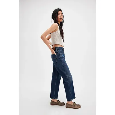 Lee Rider Classic Straight Jeans at Free People in Hyper Dark, Size: 24