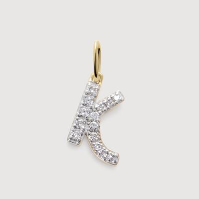 Gold Diamond Initial K Pendant Lab Grown Diamond