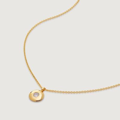 Gold June Birthstone Chain Necklace Moonstone