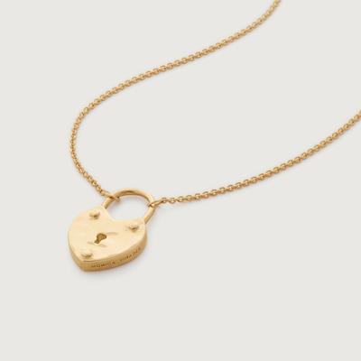 Gold Heart Padlock Chain Necklace