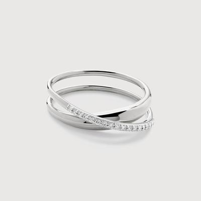Sterling Silver Nura Wrap Diamond Ring Lab Grown Diamond